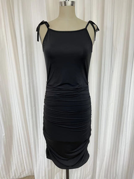  Robe maillot D2202S à bretelles - BLACK