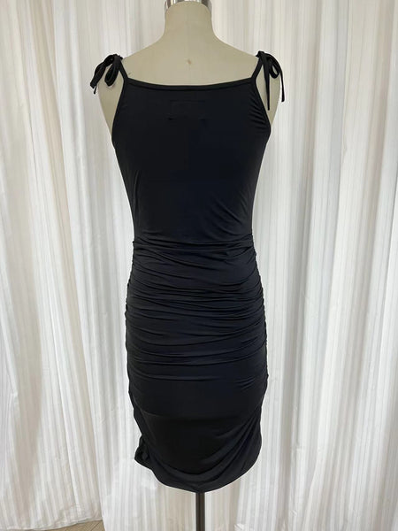  Robe maillot D2202S à bretelles - BLACK