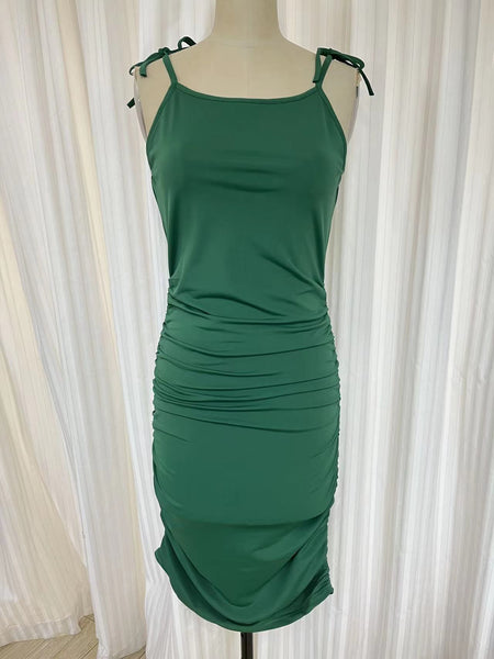  Robe maillot D2202S à bretelles - Vert foncé