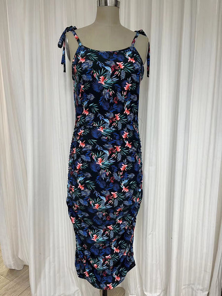 Swimsuit - D2202S Dress with straps - Bkleaves