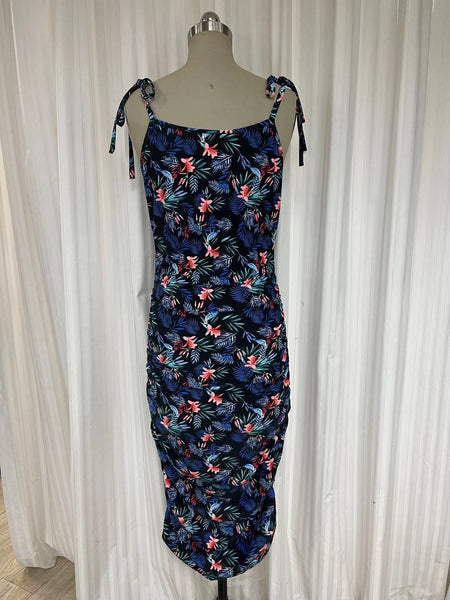 Swimsuit - D2202S Dress with straps - Bkleaves