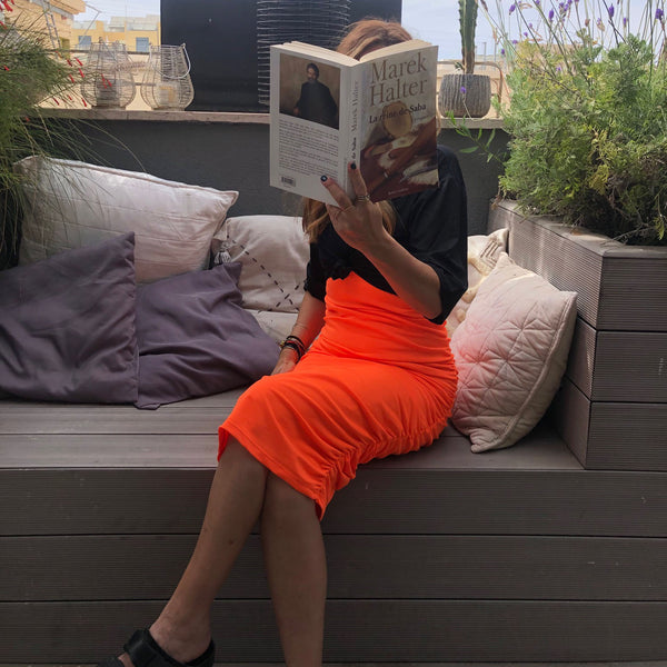  Robe maillot D2202S à bretelles - orange