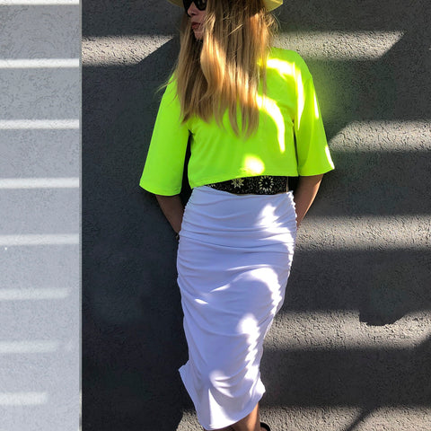  Robe maillot D2202S à bretelles - blanche