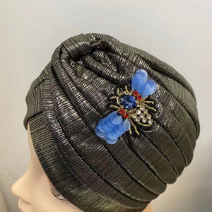 NEW IN! Headwrap with beads blue bee