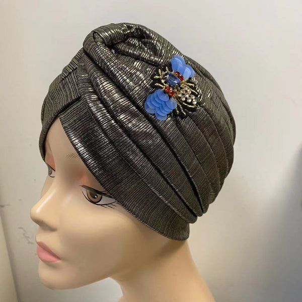 NEW IN! Headwrap with beads blue bee