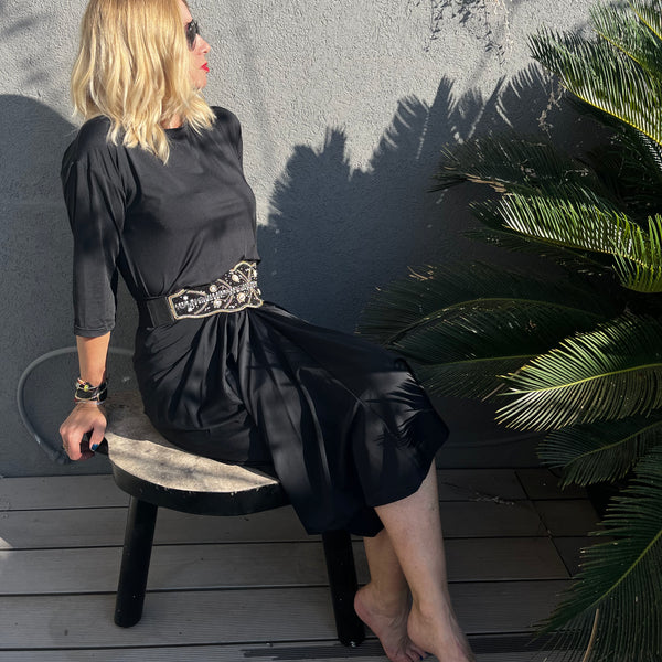 Jupe drapée maillot SK2153S - Noir