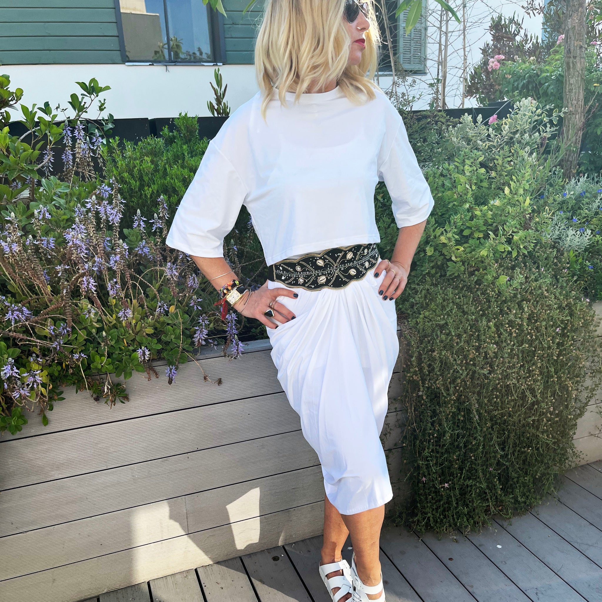 Swimsuit - SK2153S Skirt - White