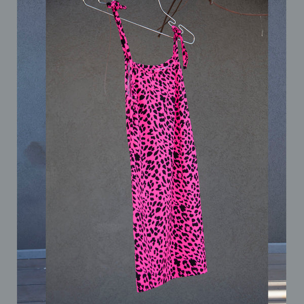 Swimsuit -Top bretelles  D2202S  - Imprimé léopard fuchsia 