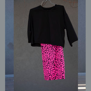 Swimsuit -Top bretelles  D2202S  - Imprimé léopard fuchsia 